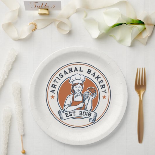 Bakery Store Pastry Chef Dessert Sweets Cake Baker ペーパープレート (ウェディング)