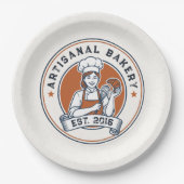 Bakery Store Pastry Chef Dessert Sweets Cake Baker ペーパープレート (正面)