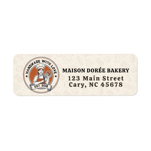 Bakery Store Pastry Chef Dessert Sweets Cake Baker ラベル (正面)
