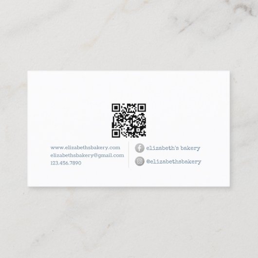 Bakery Store Pastry Chef Dessert Sweets Cake Baker ロイヤリティカード (裏面)