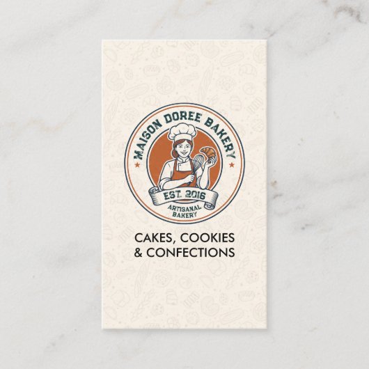 Bakery Store Pastry Chef Dessert Sweets Cake Baker 名刺 (正面)