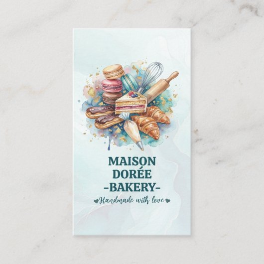 Bakery Store Pastry Chef Dessert Sweets Cake Baker 名刺 (正面)