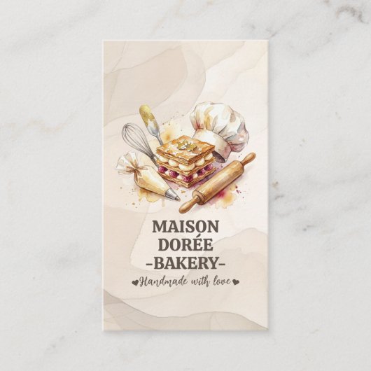 Bakery Store Pastry Chef Dessert Sweets Cake Baker 名刺 (正面)