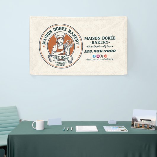 Bakery Store Pastry Chef Dessert Sweets Cake Baker 横断幕 (トレードショー)