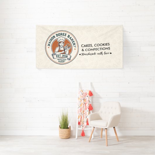 Bakery Store Pastry Chef Dessert Sweets Cake Baker 横断幕 (インサイチュ)