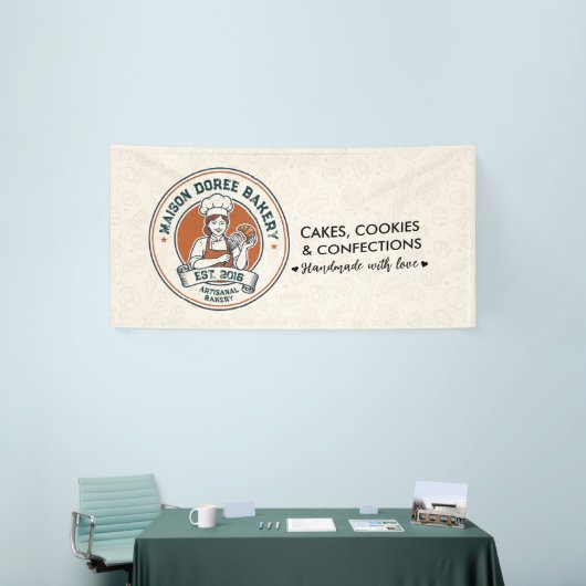 Bakery Store Pastry Chef Dessert Sweets Cake Baker 横断幕 (トレードショー)