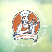 Bakery Store Pastry Chef Desserts Baking Catering ウィンドウサイン (シート3)