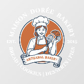 Bakery Store Pastry Chef Desserts Baking Catering ウィンドウサイン (シート)