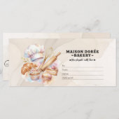 Bakery Store Pastry Chef Desserts Gift Certificate (正面/裏面)