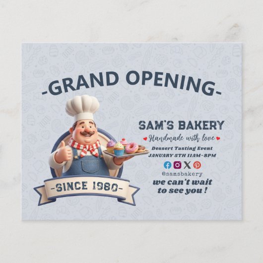 Bakery Store Pastry Chef Desserts Grand Opening チラシ (正面)