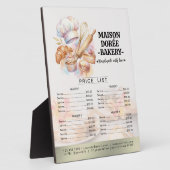 Bakery Store Pastry Chef Desserts Menu Price List フォトプラーク (側面)