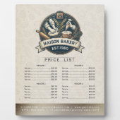 Bakery Store Pastry Chef Desserts Menu Price List フォトプラーク (正面)