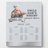 Bakery Store Pastry Chef Desserts Menu Price List フォトプラーク (正面)