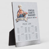 Bakery Store Pastry Chef Desserts Menu Price List フォトプラーク (側面)