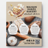 Bakery Store Pastry Chef Desserts Menu Price List フォトプラーク (正面)
