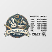 Bakery Store Pastry Chef Desserts Opening Hours ウィンドウサイン (シート)