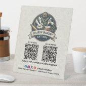 Bakery Store Pastry Chef Desserts QR Code Pay Here 台座サイン (インサイチュ)