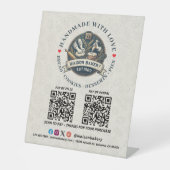 Bakery Store Pastry Chef Desserts QR Code Pay Here 台座サイン (正面)