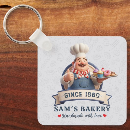 Bakery Store Pastry Chef Desserts Sweets Cake Shop キーホルダー (正面)