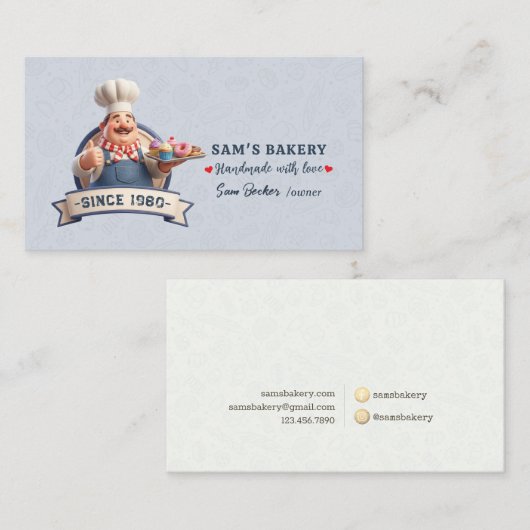Bakery Store Pastry Chef Desserts Sweets Cake Shop 名刺 (正面/裏面)
