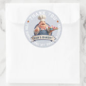 Bakery Store Pastry Chef Desserts Sweets Thank You ラウンドシール (バッグ)