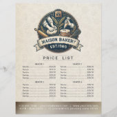 Bakery Store Pastry Chef Menu Price List Pay Here (正面)