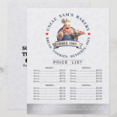 Bakery Store Pastry Chef Menu Price List Pay Here (正面/裏面)