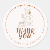 Bakery Thank You for Using Our Services Sticker ラウンドシール (正面)