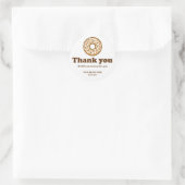 Bakery Thank You Sticker Brown Donut Illustration  ラウンドシール (バッグ)
