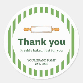 Bakery Thank You Sticker - Custom Baking Design ラウンドシール