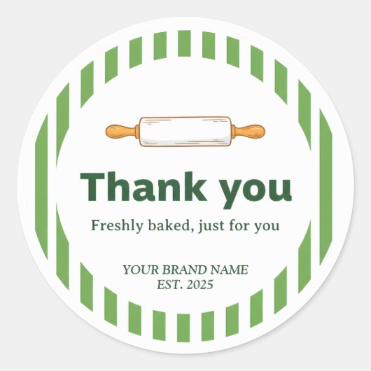Bakery Thank You Sticker - Custom Baking Design ラウンドシール (正面)