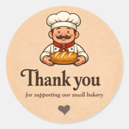 Bakery Thank You Sticker - Custom Chef Design ラウンドシール
