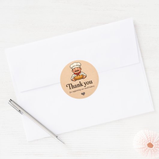 Bakery Thank You Sticker - Custom Chef Design ラウンドシール (封筒)