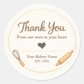 Bakery Thank You Sticker - Custom Creamy Design ラウンドシール (正面)