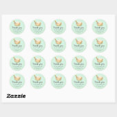 Bakery Thank You Sticker Custom Mint Green Design ラウンドシール (シート)