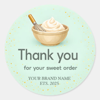 Bakery Thank You Sticker Custom Mint Green Design ラウンドシール