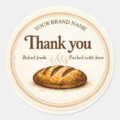 Bakery Thank You Sticker - Loaf of Bread Design ラウンドシール (正面)