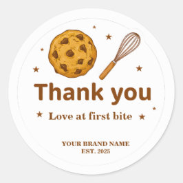 Bakery Thank You Stickers Cookie and Whisk Design ラウンドシール