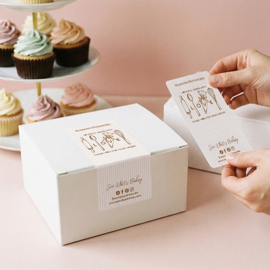 Bakery Utensils Bake With Love Thank You Bakery ラベル