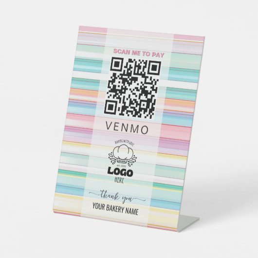 Bakery venmo 支払いQRコード 台座サイン (正面)