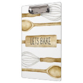 Bakery Watercolor Utensils Kitchen Clipboard クリップボード (左)