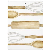 Bakery Watercolor Utensils Kitchen Clipboard クリップボード (裏面)