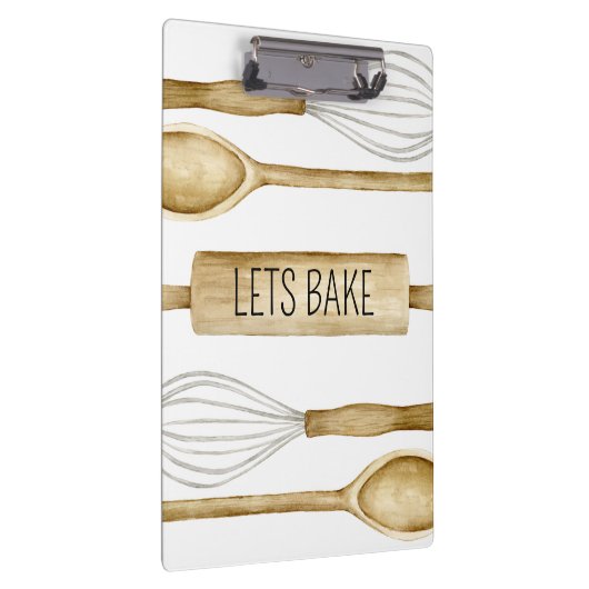 Bakery Watercolor Utensils Kitchen Clipboard クリップボード (右)