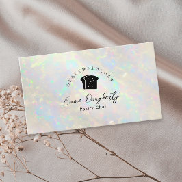 Bakery White Opal Holographic Bread Logo 名刺