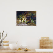 Bakhuyzen – ブドウと梨とフルーツはまだ生活 ポスター (キッチン)