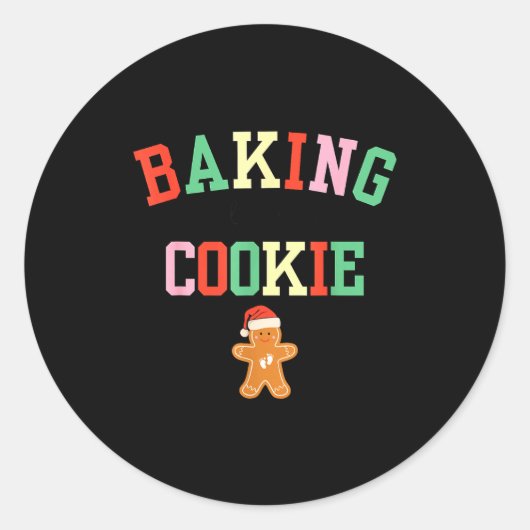 Baking A Little Cookie Pregnant Christmas Mom To B ラウンドシール (正面)