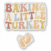 Baking a little turkey cute pregnancy announcement シール (正面)
