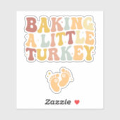 Baking a little turkey cute pregnancy announcement シール (シート)