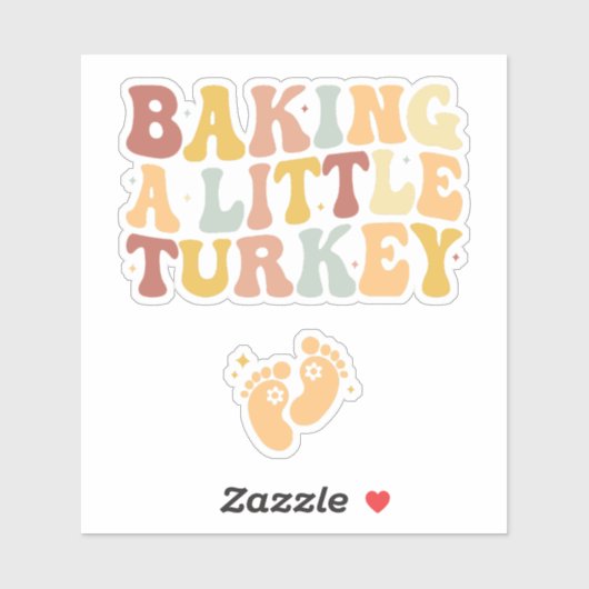 Baking a little turkey cute pregnancy announcement シール (シート)