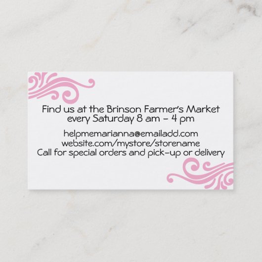 Baking bakery measuring spoons pastry chef 名刺 (裏面)